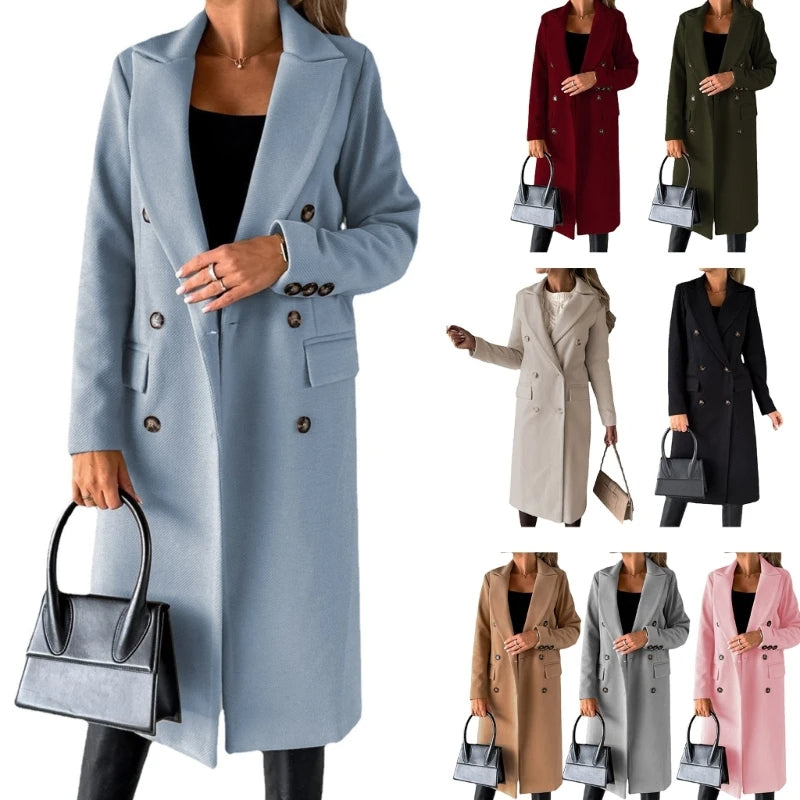 Funki Findz | Jackets | Women's Double Breasted Long Overcoat