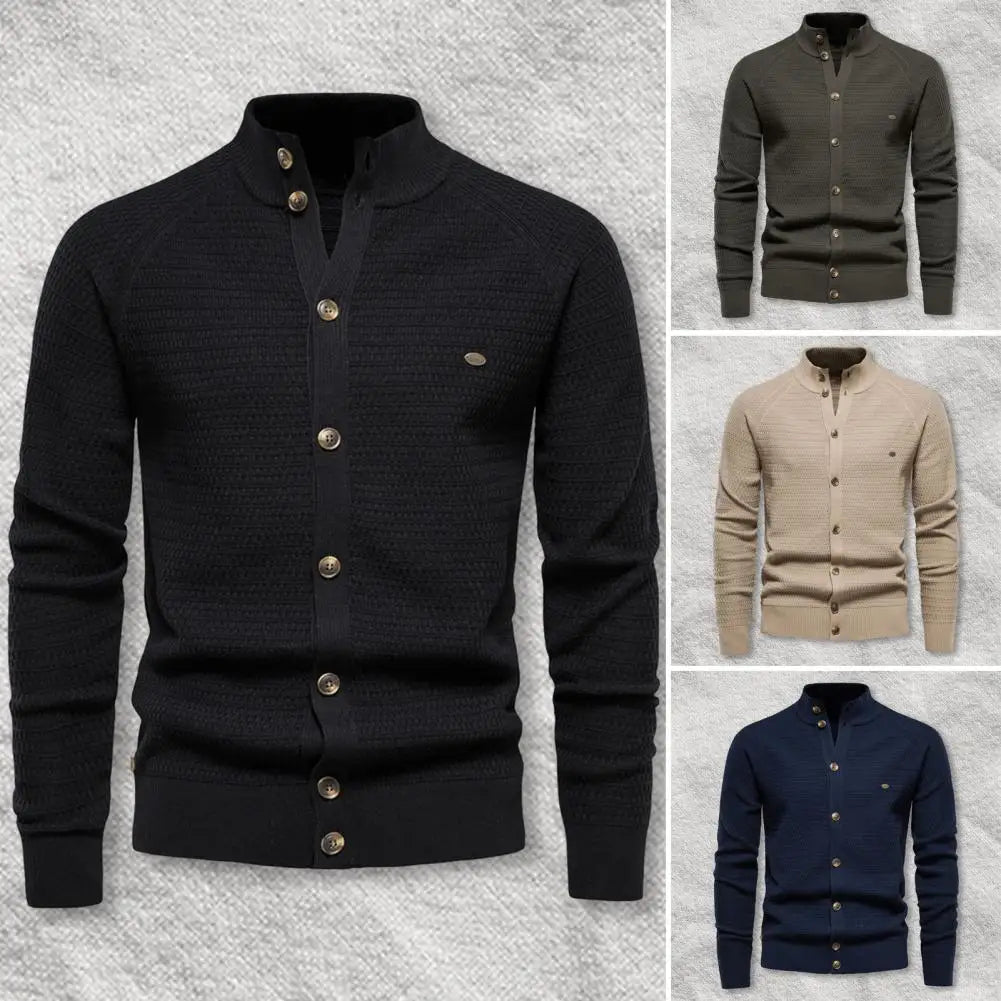 Funki Findz | Sweaters | Men's Mock Neck Button Knit Cardigan