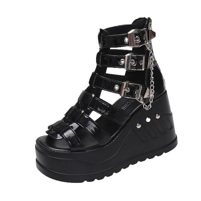Funki Findz | Shoes | Women's Buckle Platform Gothic Sandals