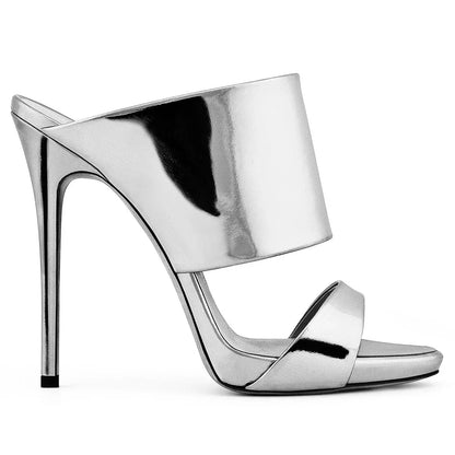 Funki Findz | Shoes | Women's Stylish Metallic High Heel Slides