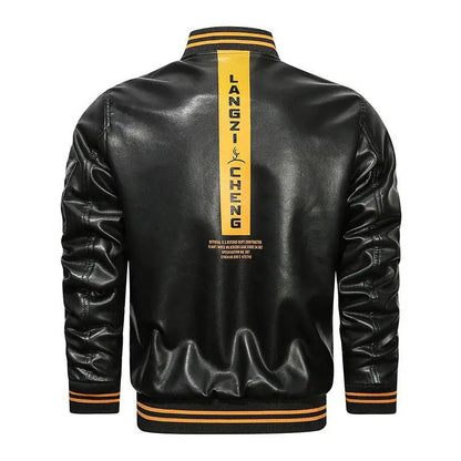 Funki Findz | Jackets | Men's Casual PU Leather Racer Jacket