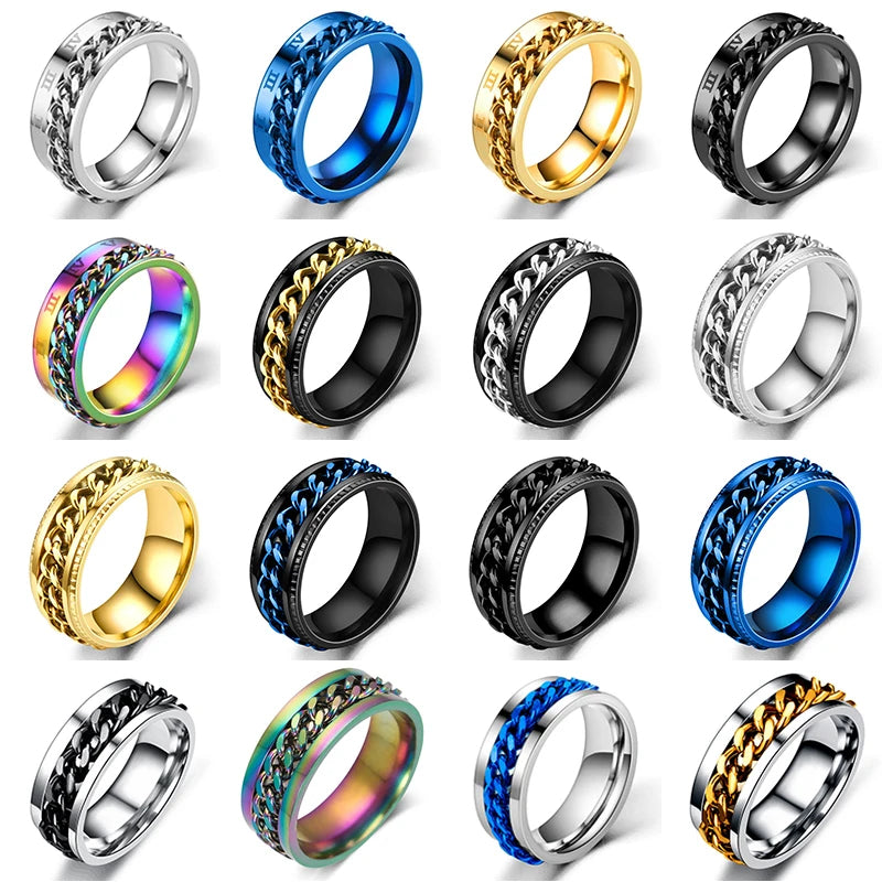 Funki Findz | Rings | Men's Moveable Ring | Titanium Steel Ring