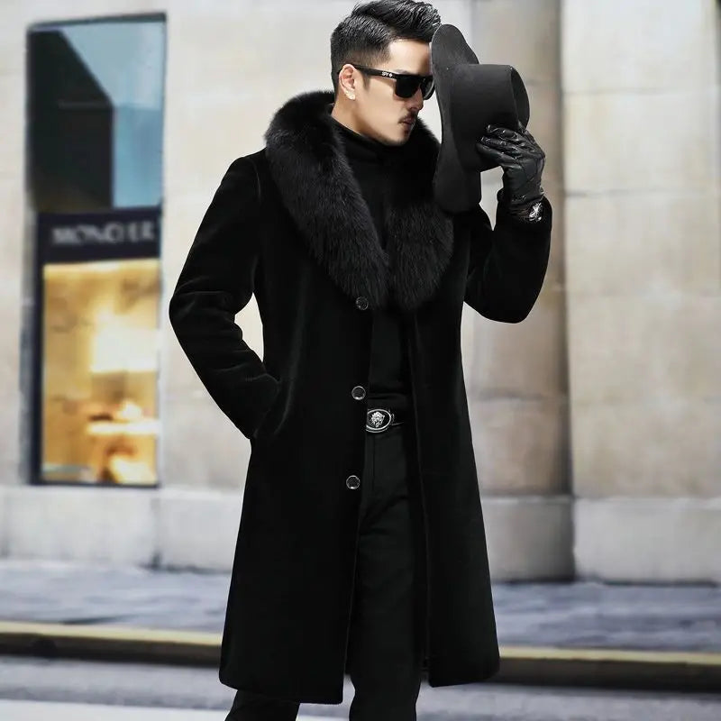Funki Findz | Jackets | Men's Long Faux Fur Buttoned Up Coat
