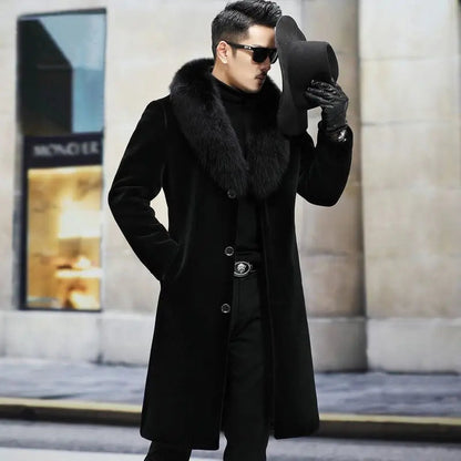 Funki Findz | Jackets | Men's Long Faux Fur Buttoned Up Coat