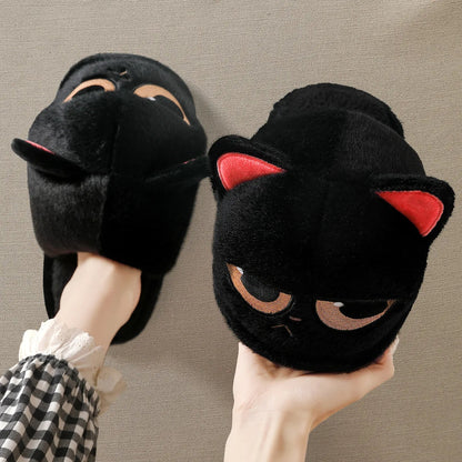 Funki Findz | Shoes | Women's Black Cat Winter Soft Slippers