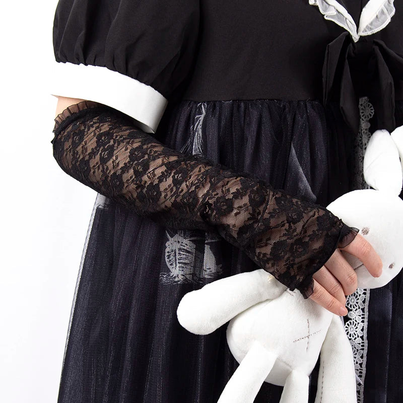 Funki Findz | Gloves | Women's Long Lace Fingerless Gloves