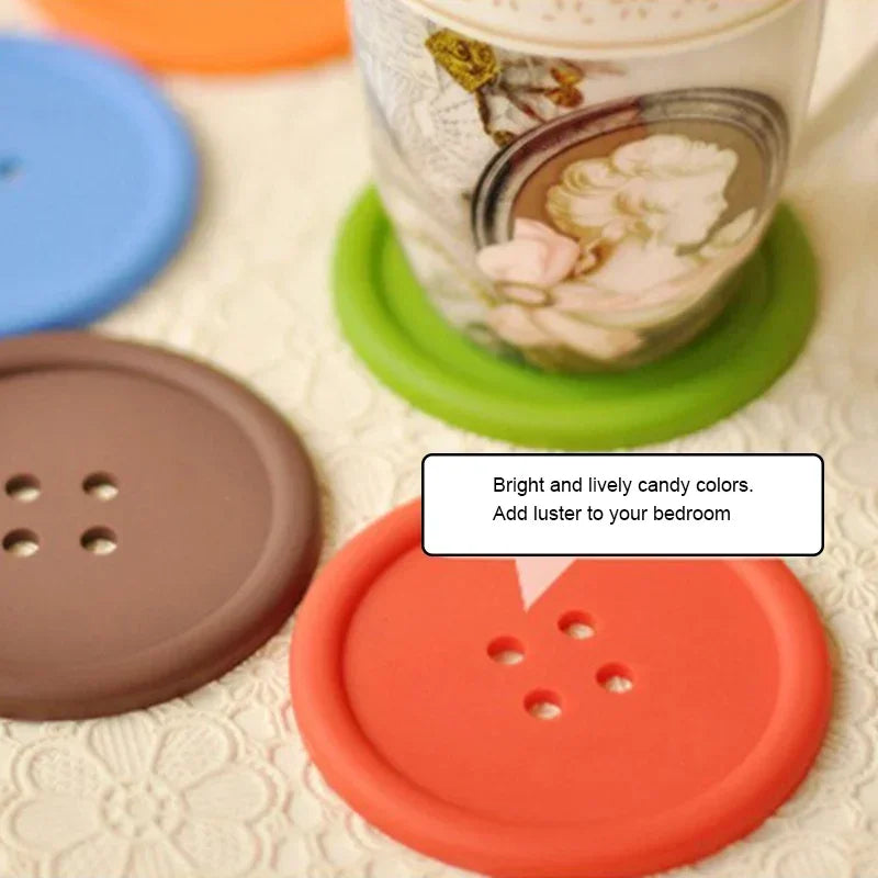 Funki Findz | Coasters | Button Shaped Silicone Coasters 5 Pcs
