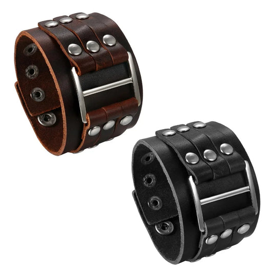 Funki Findz | Bracelets | Unisex Leather Studded Wristband