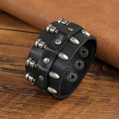 Funki Findz | Bracelets | Unisex Leather Gothic Wristband