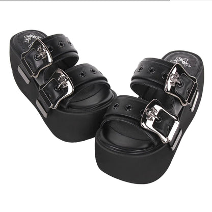 Funki Findz | Shoes | Women's Gothic Buckle Strap High Slides