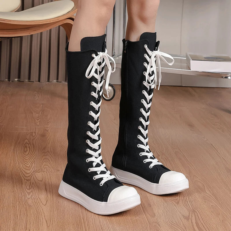 Funki Findz | Boots | Women's Streetwear Lace Up Canvas Boots