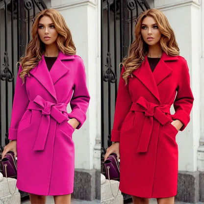 Funki Findz | Jackets | Women's Suit Collar Slim Fit Tie Belt Coat