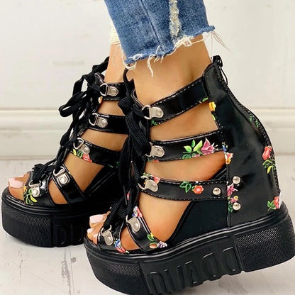 Funki Findz | Shoes | Women's Strappy Platform Wedge Shoes