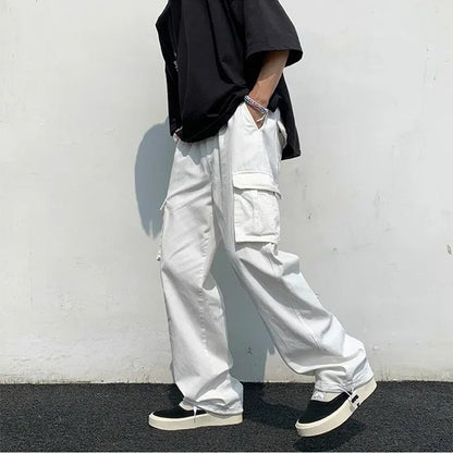 Funki Findz | Pants | Men's Loose Fit Long White Cargo Pants
