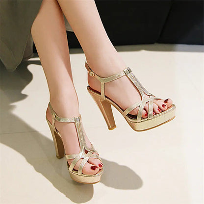 Funki Findz | Shoes | Women's Gold Silver Platform High Sandals