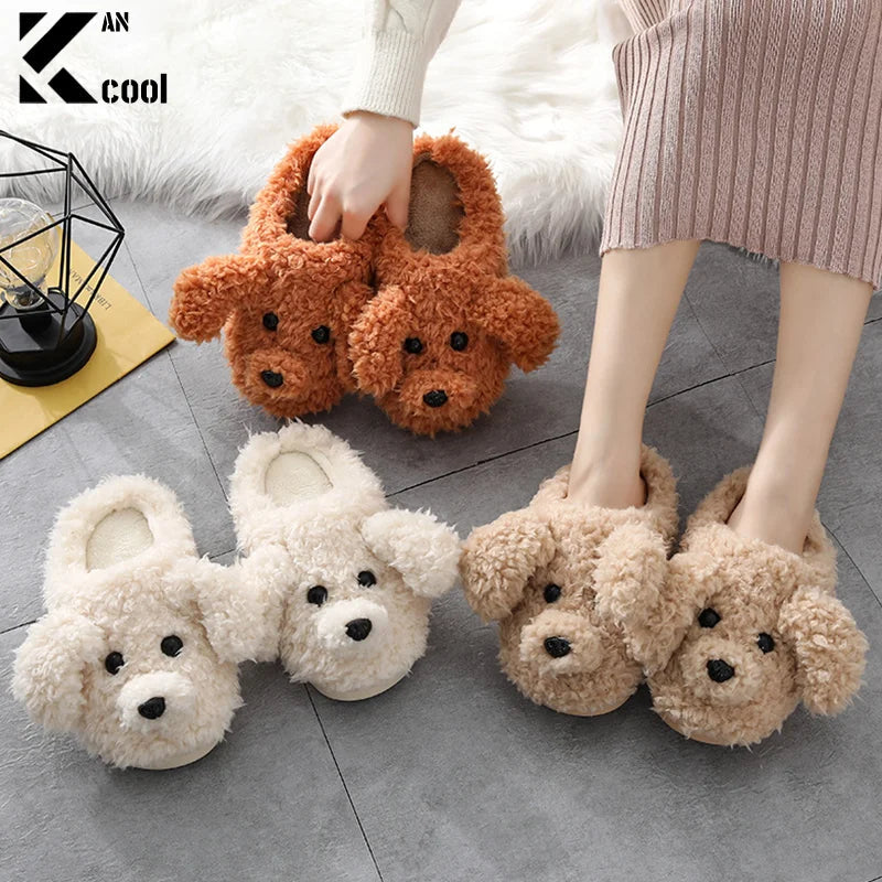 Funki Findz | Shoes | Women's Fluffy Cartoon Dog Fur Slippers