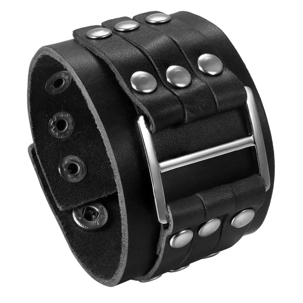 Funki Findz | Bracelets | Unisex Leather Studded Wristband