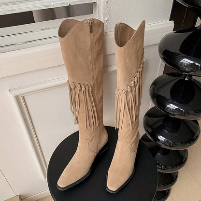Funki Findz | Boots | Women's Suede Leather Fringe Boots