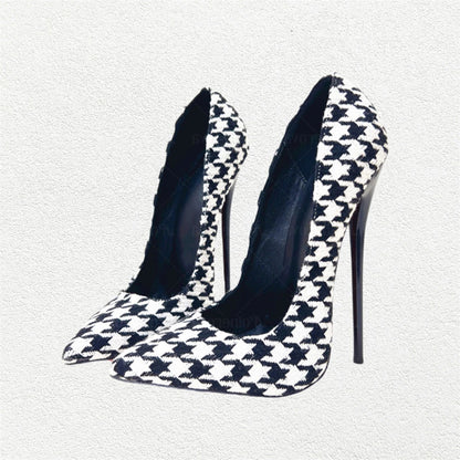Funki Findz | Shoes | Women's Custom Houndstooth Super High Heels