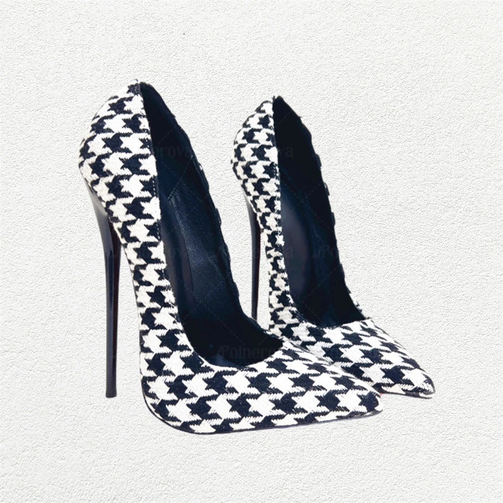 Funki Findz | Shoes | Women's Custom Houndstooth Super High Heels