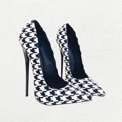 Funki Findz | Shoes | Women's Custom Houndstooth Super High Heels