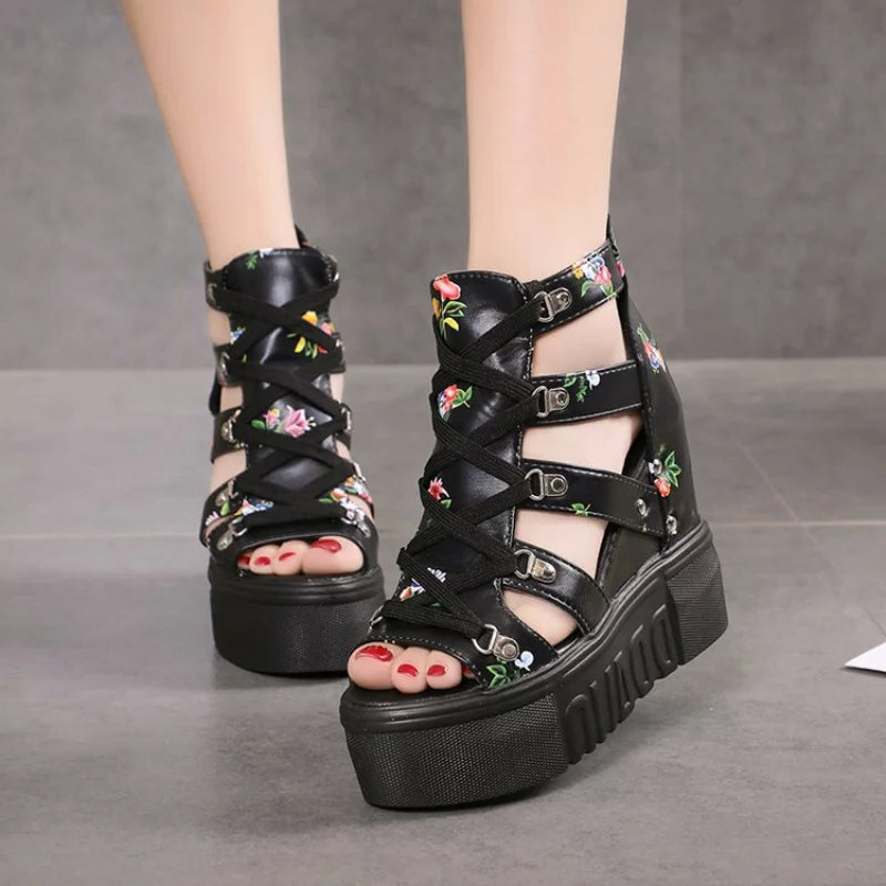 Funki Findz | Shoes | Women's Strappy Platform Wedge Shoes