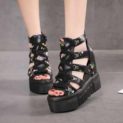Funki Findz | Shoes | Women's Strappy Platform Wedge Shoes