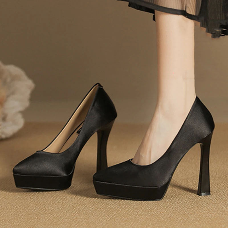 Funki Findz | Shoes | Women's Elegant Satin High Heel Pumps