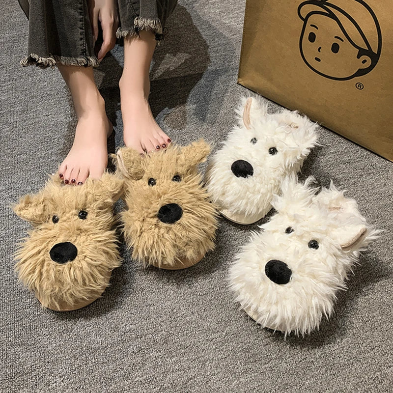 Funki Findz | Shoes | Women's Cute Shaggy Dog Slippers