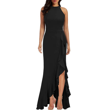 Funki Findz | Dresses | Women's High Split Ruffled Hem Long Dress