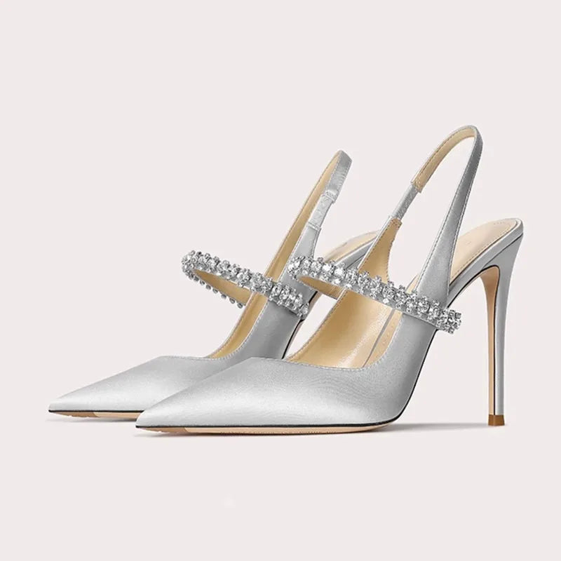 Funki Findz | Shoes | Women's Luxury Diamante Satin Stilettos