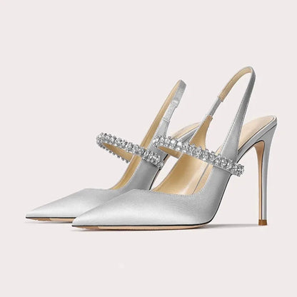 Funki Findz | Shoes | Women's Luxury Diamante Satin Stilettos