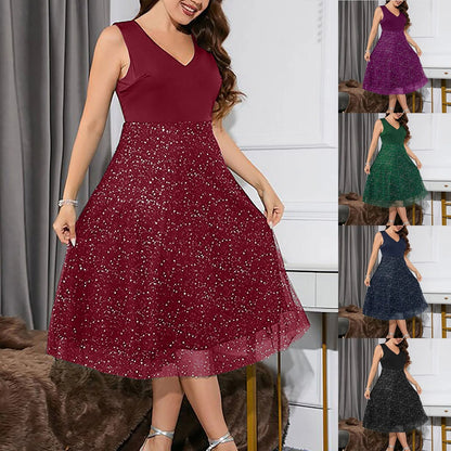 Funki Findz | Dresses | Women's Plus Evening Party Midi Dress
