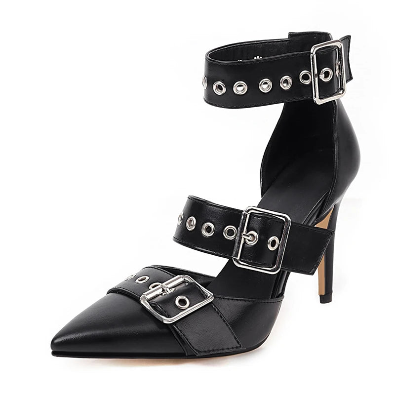 Funki Findz | Shoes | Women's Punk Buckle Strap Rivet Stilettos