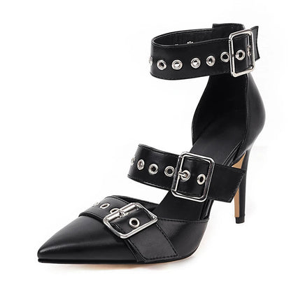 Funki Findz | Shoes | Women's Punk Buckle Strap Rivet Stilettos