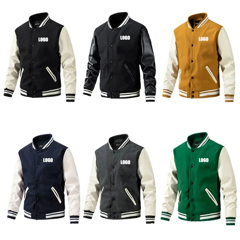 Funki Findz | Jackets | Men's Varsity Stand Collar Bomber Jacket