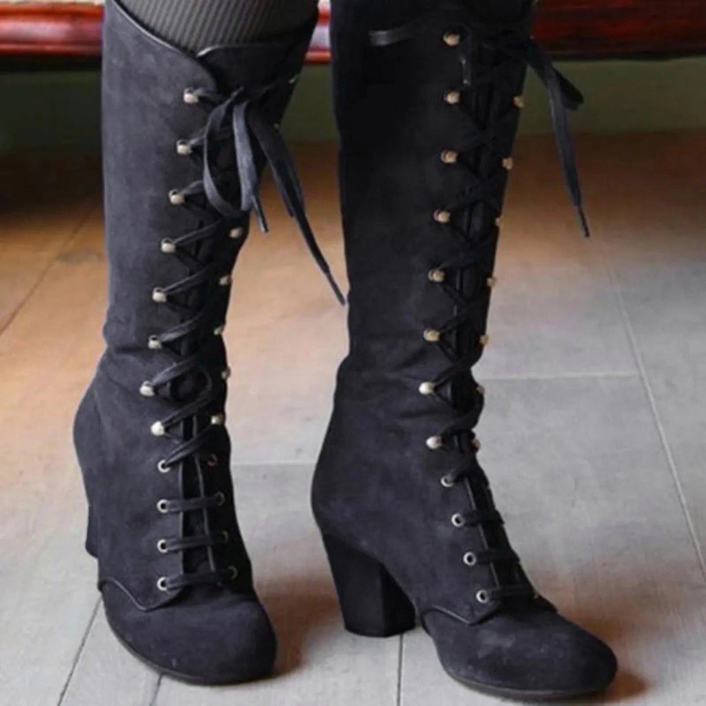 Funki Findz | Boots | Women's Steampunk Lace Up Granny Boots