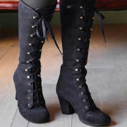 Funki Findz | Boots | Women's Steampunk Lace Up Granny Boots