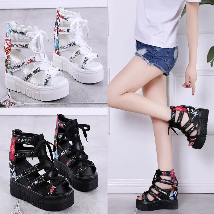 Funki Findz | Shoes | Women's Strappy Platform Wedge Shoes
