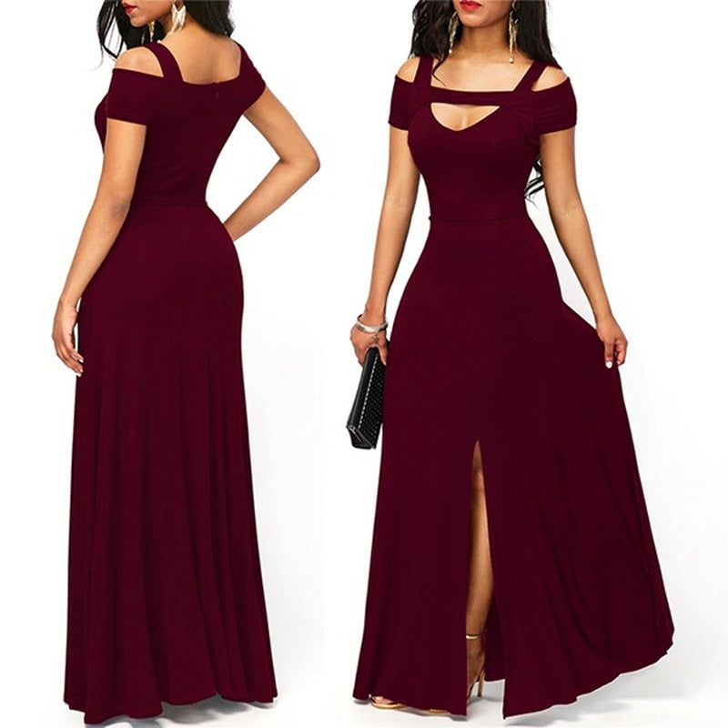 Funki Findz | Dresses | Women's Off Shoulder Long Slim Dress