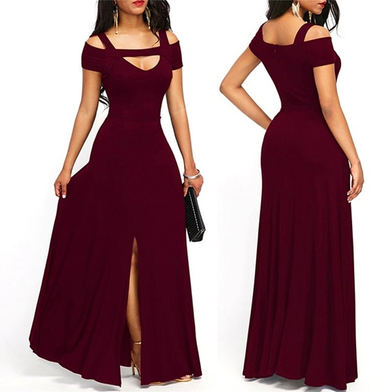 Funki Findz | Dresses | Women's Off Shoulder Long Slim Dress