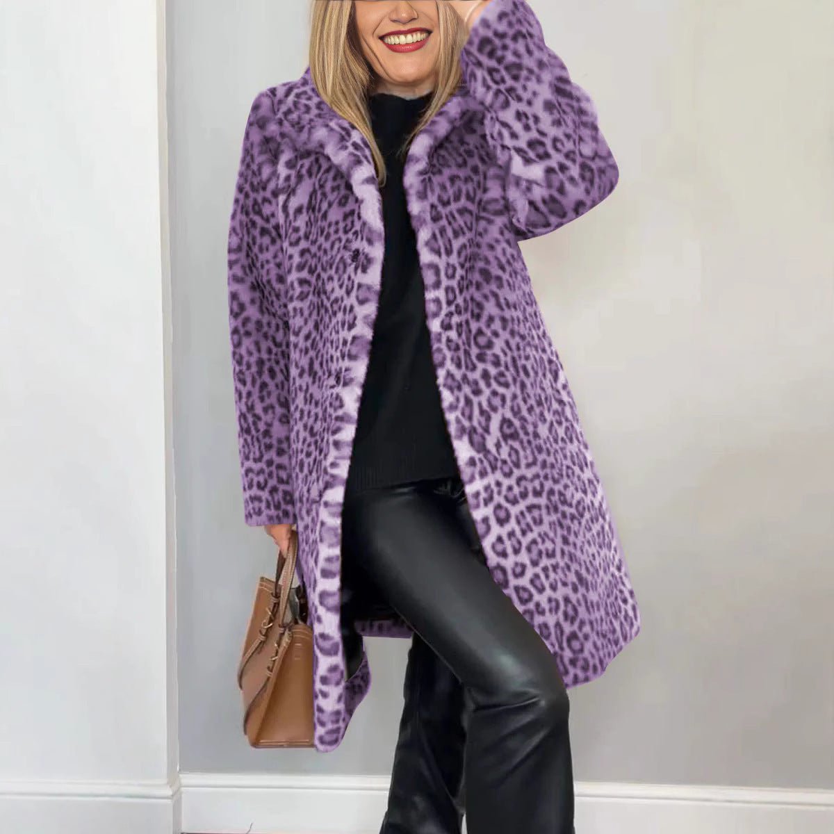 Funki Findz | Jackets | Women's Leopard Print Plush Coat