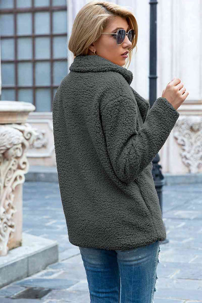 Funki Findz | Jackets | Women's Full Lapel Collar Sherpa Coat