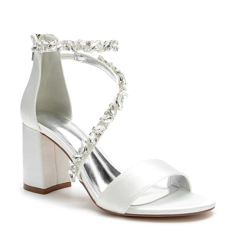 Funki Findz | Shoes | Women's Crystal Silk Wedding Sandals
