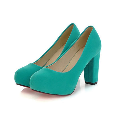 Funki Findz | Shoes | Women's Faux Suede High Chunky Heels
