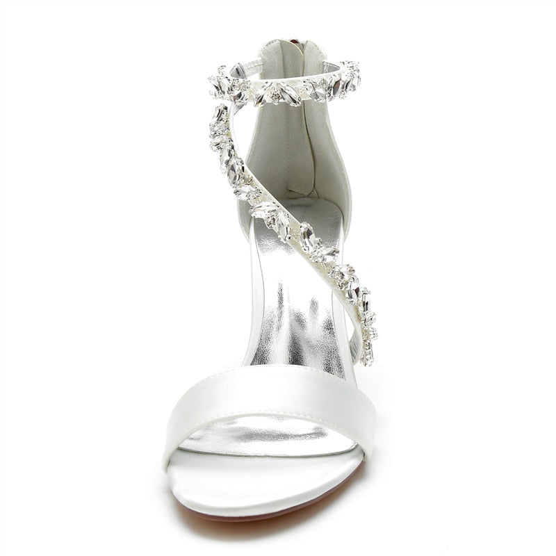 Funki Findz | Shoes | Women's Crystal Silk Wedding Sandals