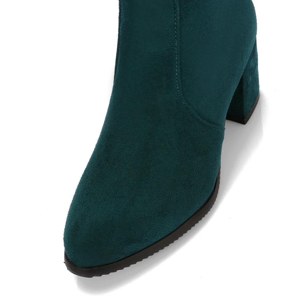 Funki Findz | Boots | Women's Thigh High Square Mid Heel Boots