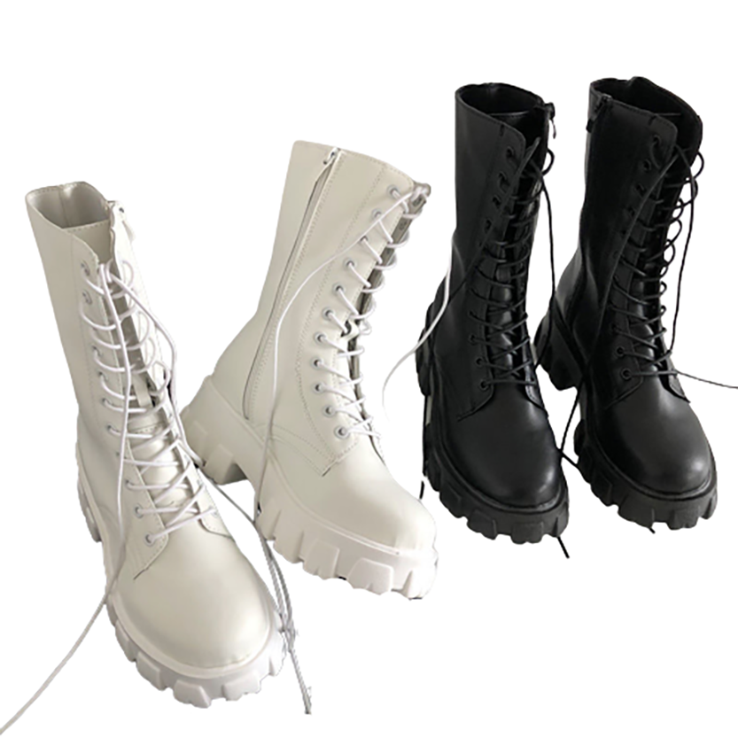 Funki Findz | Boots | Women's Lace-up Chunky Combat Boots