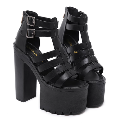 Funki Findz | Shoes | Women's Goth Open Toe Platform Sandals