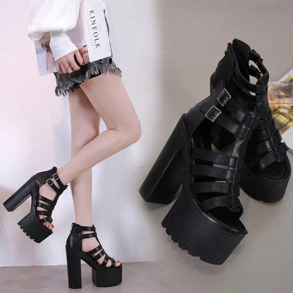 Funki Findz | Shoes | Women's Goth Open Toe Platform Sandals
